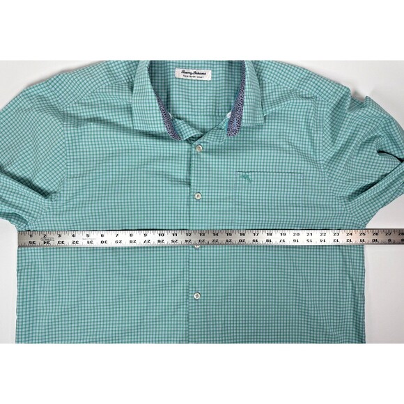Tommy Bahama Shirt Mens XL Green Blue Check Newport Coast Button Up Long Sleeve - Picture 9 of 14